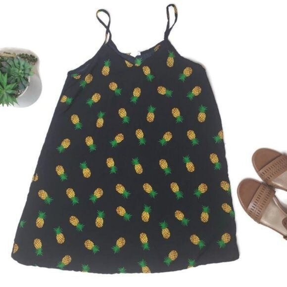 Pineapple Print Spaghetti Strap Dress size S - Picture 3 of 7